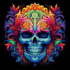 Fototapeta premium Skull Kaleidoscopic patterns