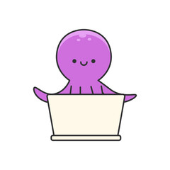 Cute octopus cartoon illustration
