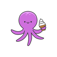 Cute octopus cartoon illustration