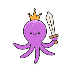 Cute octopus cartoon illustration