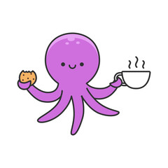 Cute octopus cartoon illustration