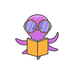 Cute octopus cartoon illustration
