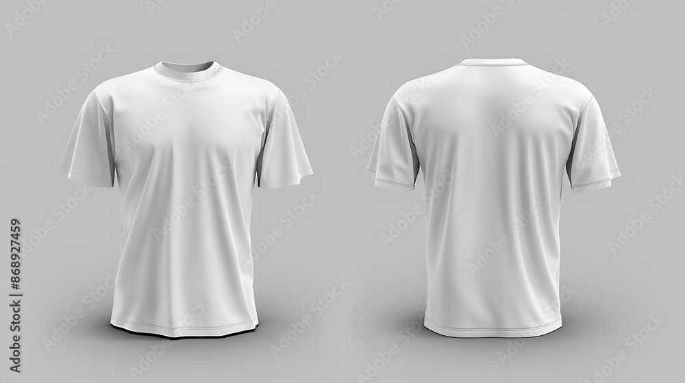 Wall mural Blank white t-shirt template. Front and back views. Generative Ai - Wall murals