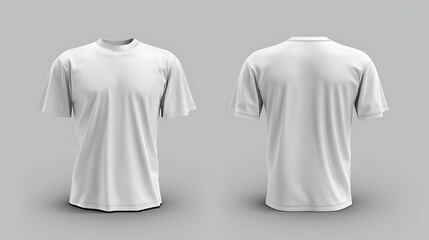 Fototapeta premium Blank white t-shirt template. Front and back views. Generative Ai