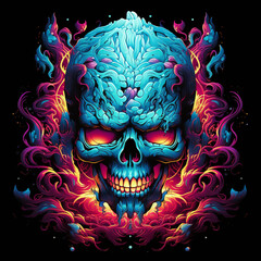 Fototapeta premium Skull Kaleidoscopic patterns