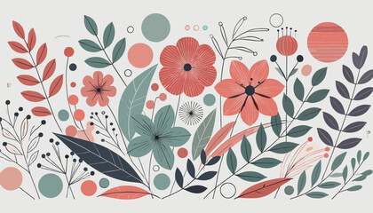 Concept of Art Flower Image. Vector illustration.