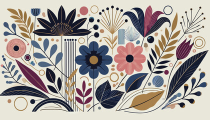 Concept of Art Flower Image. Vector illustration.