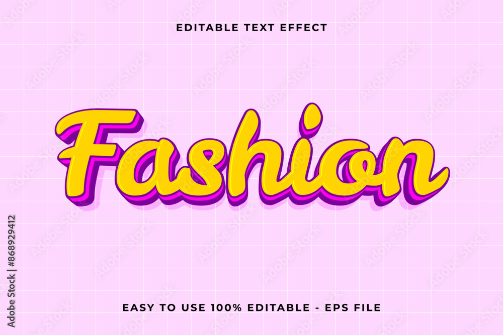 Poster fashion 3d editable vector text effect. trendy style text effect