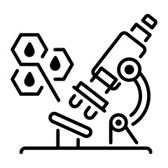 A line icon of oil immersion with microscope 
