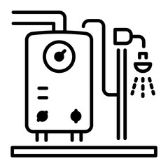 An outline icon of water geyser