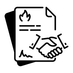 Gas contract icon designed in outline style  