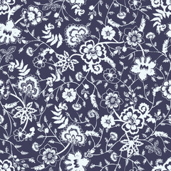 Floral Seamless Vector Illustration pattern background. Ornamental flower design for use all of fabric print wrapping paper and others. All over design ready to print. Easy edit and customizable