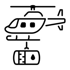 Line style icon of fuel helicopter 