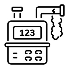 An outline style icon of gas meter 