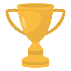 Gold Cup Award Icon. Vector Illustration in Cartoon Concept. Isolated on White Background.