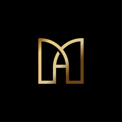 Minimalist Luxury Initials MA Logo Icon Vector