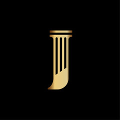 Minimalist Letter J Law Firm Logo Icon Vector