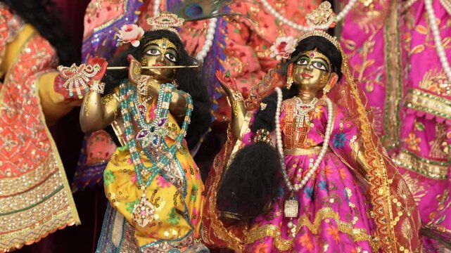 The idol of Hindu deity Lord Krishna has been replaced inside the temple.
