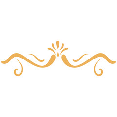Obraz premium Eastern Islamic Flower Divider Icon. Isolated on White Background. Vector Illustration in Abstract Design.