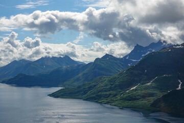 lake and mountains