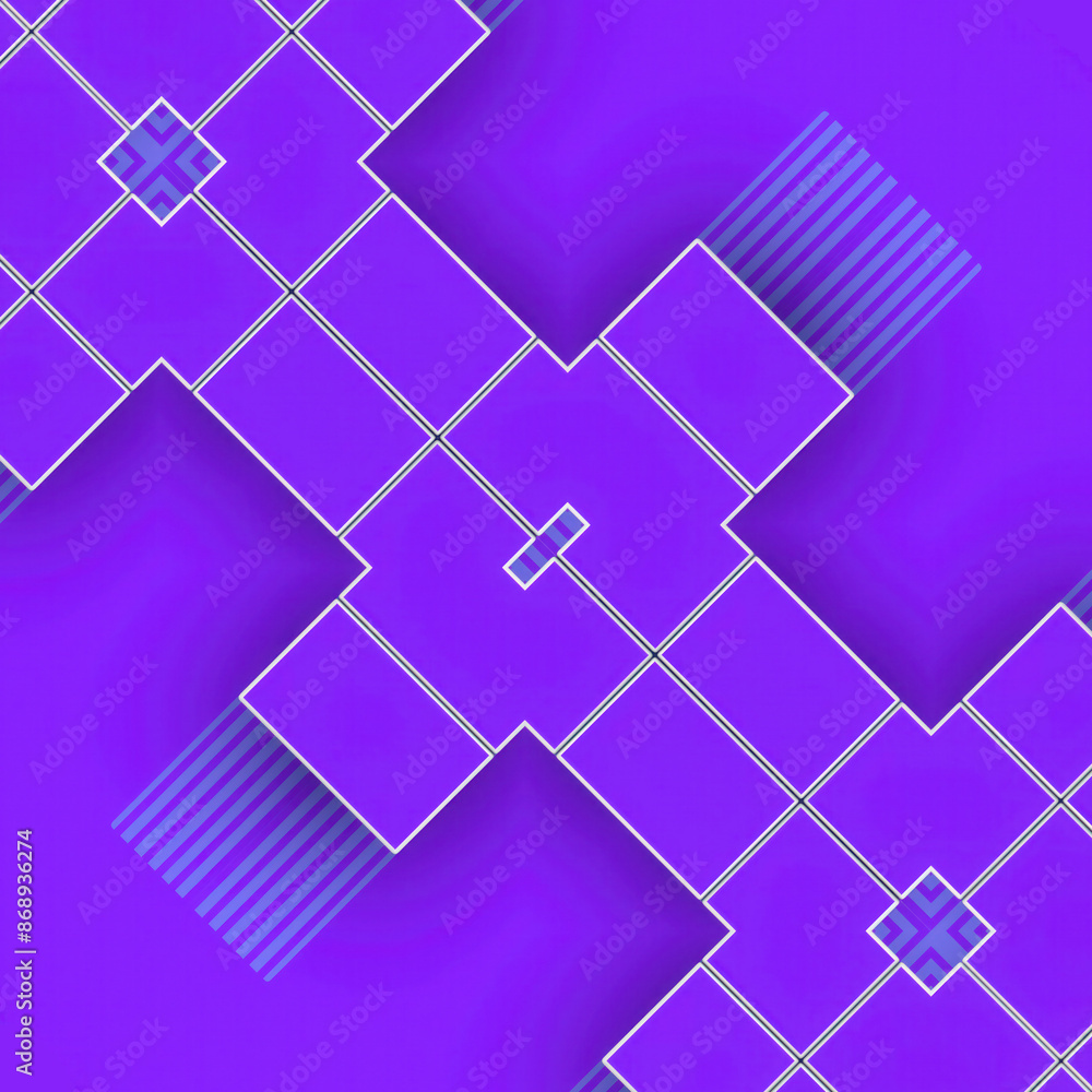 Aufkleber Mesmerizing geometric shapes and patterns. 3d rendering illustration