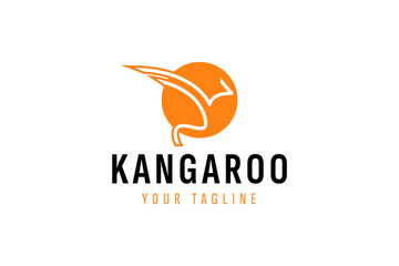 kangaroo logo vector icon illustration