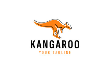 kangaroo logo vector icon illustration