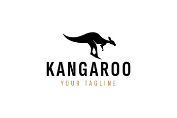 kangaroo logo vector icon illustration
