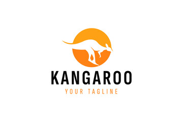 kangaroo logo vector icon illustration