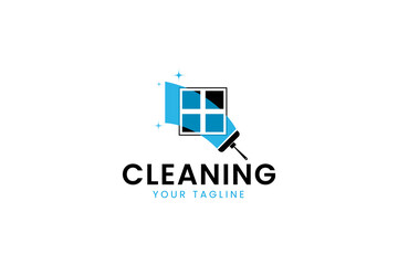 cleaning logo vector icon illustration