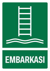 ISO emergency and first aid safety signs in indonesian_embarkasi size a4/a3/a2/a1