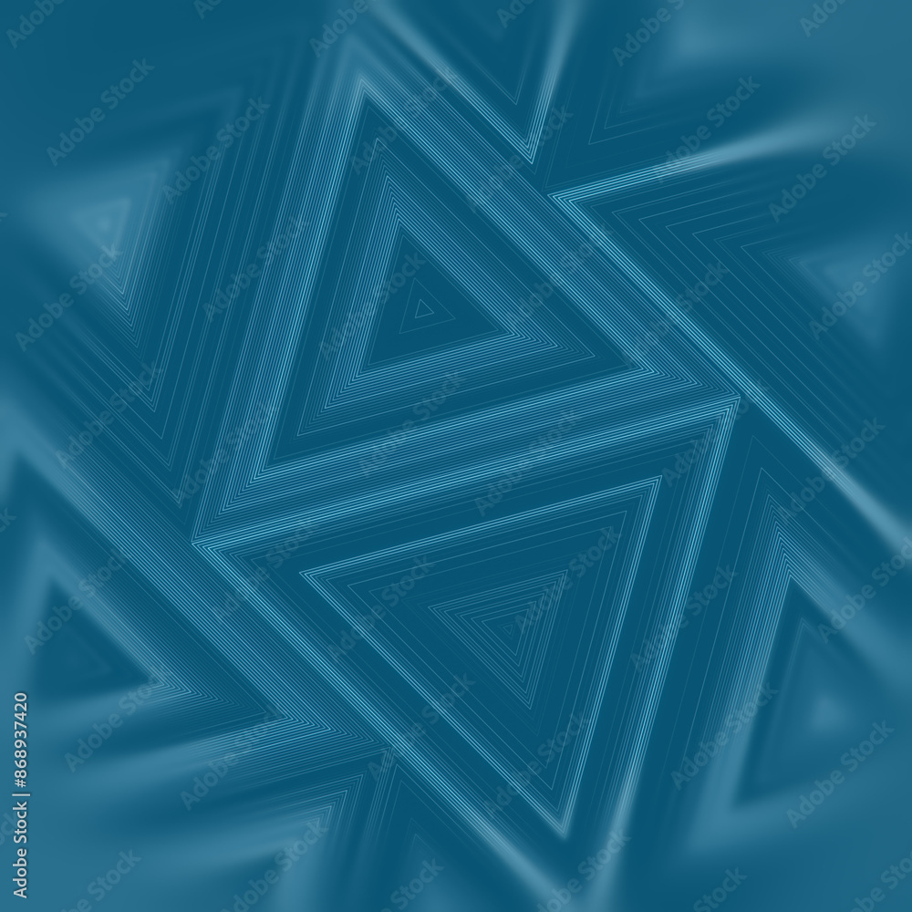 Aufkleber 3d rendering digital illustration of flowing light blue color waves on a triangle pattern