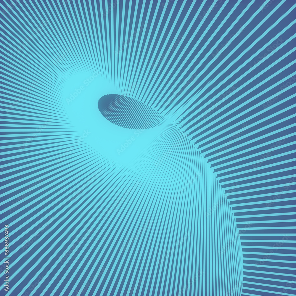Aufkleber A bright green spiral pattern of wavy lines. 3d rendering digital illustration