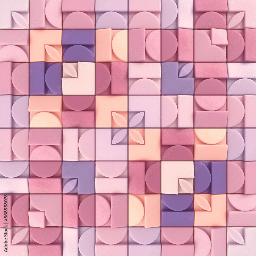 Poster A bright and colorful abstract pattern. 3d rendering digital illustration