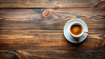 Espresso coffee On a wooden background. Top view