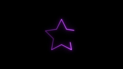 Obraz premium stars purple color 4k illustration neon light on black background.