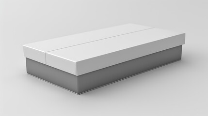 Fototapeta premium Gray-lidded pearl white box, embodying minimalism and cleanliness.