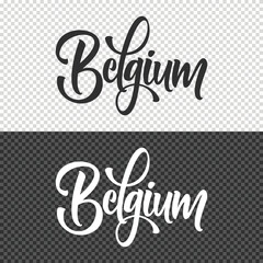 belgium lettering clipart element design