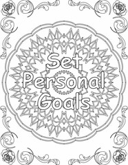 Printable mandala coloring page for kids and adults with inspirational quote for self love and self care. it helps to struggle against life to enjoy the tough journey
