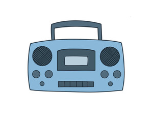 Illustration of Vintage Radio. Old Radio Style