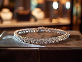 Elegant diamond necklace showcased in a luxurious setting, perfect for special occasions and high-end fashion statements.