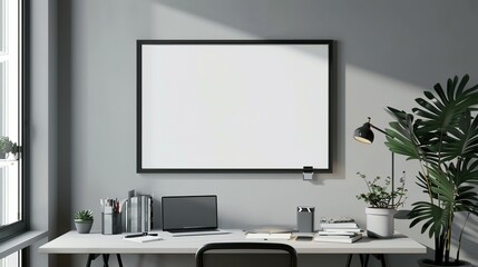 Modern Office Setting: Mockup Frame for ISO A Paper Size