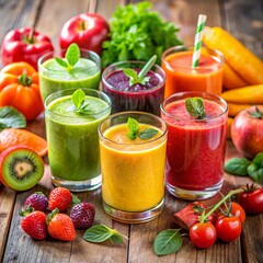 Healthy fruit and vegetable smoothies