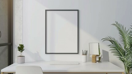 ISO A Paper Size Frame Mockup in a Modern Office Setting