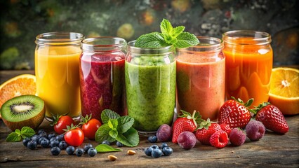 Healthy fruit and vegetable smoothies