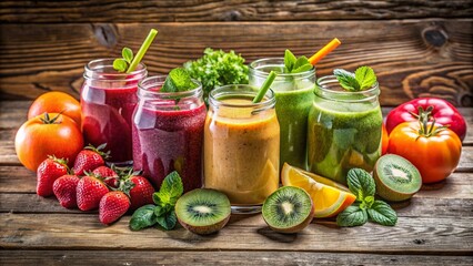 Healthy fruit and vegetable smoothies