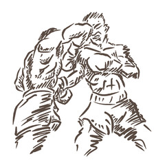 boxing fight vector sketch