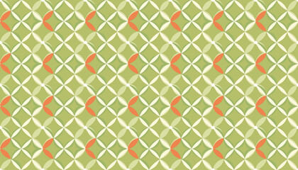 A flowers simple pattern background, the flower with petals shaped like an 'o', centered on a green background, designed in the style of kandinsky and the bauhaus