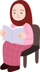 woman reading book cozy and relaxing