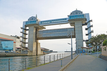 Numazu large flood gate at Namazu port in Shizuoka, Chubu, Japan.